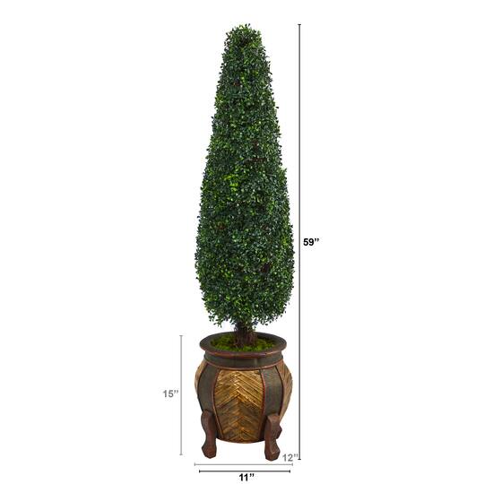 5ft. Boxwood Topiary in Decorative Planter